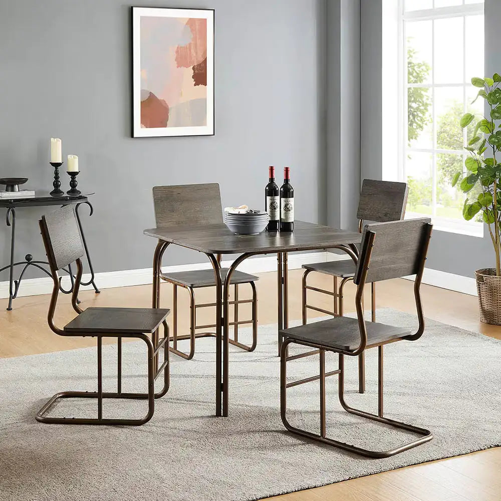 Modern Elegant 4 Chair Wood Table