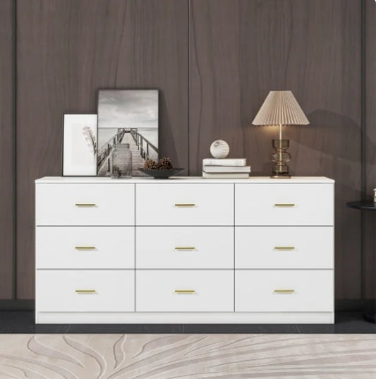 Oblivis 9-Drawer White Chest